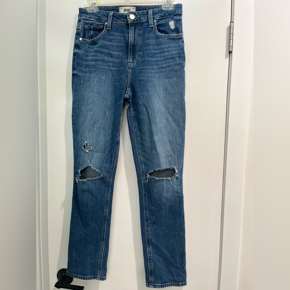 PAIGE Blue Ripped Skinny Jeans Sarah Slim Size 26